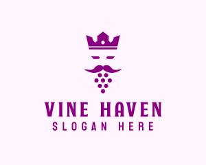 King Grape Beard logo design