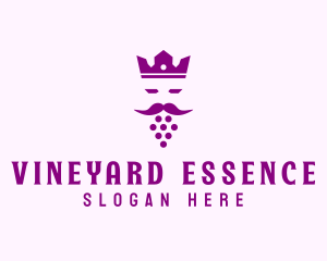 King Grape Beard logo design