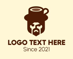 Caffeine - Coffee Mug Man logo design