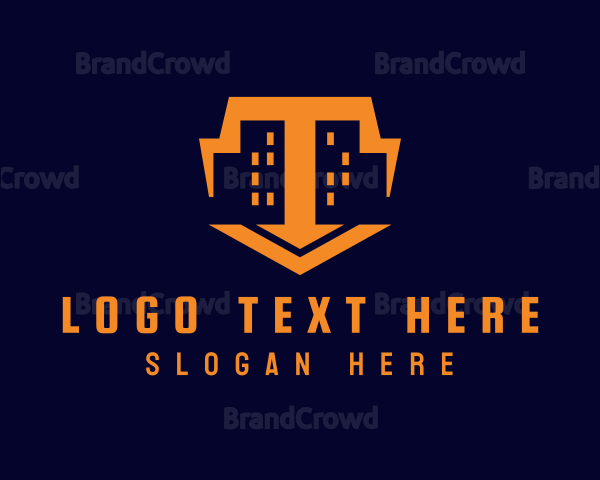 Orange Building Cityscape Logo