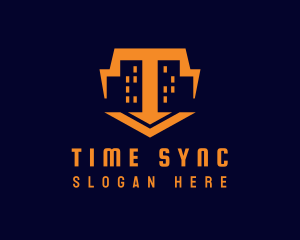 Orange Building Cityscape logo design