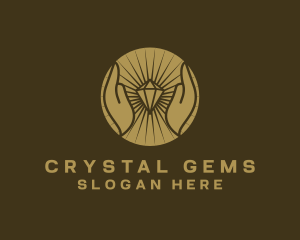 Gold Hands Diamond logo design