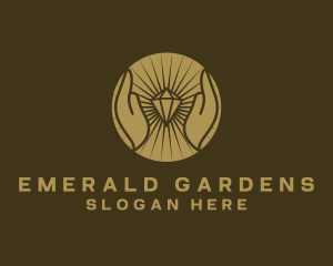 Emerald - Gold Hands Diamond logo design