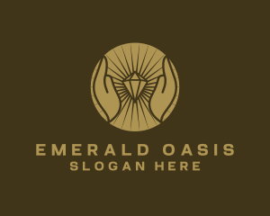 Emerald - Gold Hands Diamond logo design