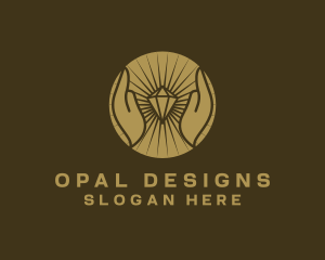 Opal - Gold Hands Diamond logo design