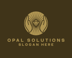 Opal - Gold Hands Diamond logo design