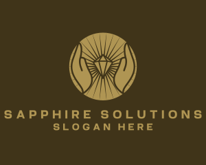 Sapphire - Gold Hands Diamond logo design