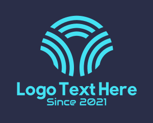 Web Host - Blue Wifi Networking logo design