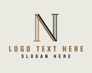 Corporate - Elegant Pillar Letter N logo design