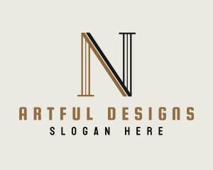 Elegant Pillar Letter N logo design