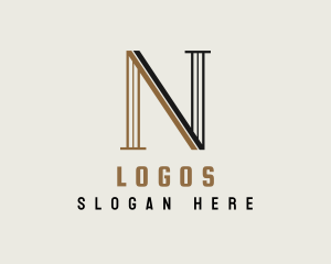 Organization - Elegant Pillar Letter N logo design