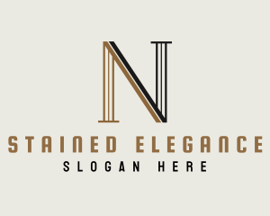 Elegant Pillar Letter N logo design