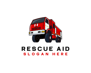 Rescue - Fire Truck Firefighter Vehicle logo design