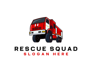 Rescue - Fire Truck Firefighter Vehicle logo design