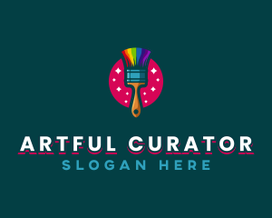 Colorful Art Paintbrush logo design