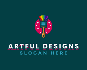 Colorful Art Paintbrush logo design