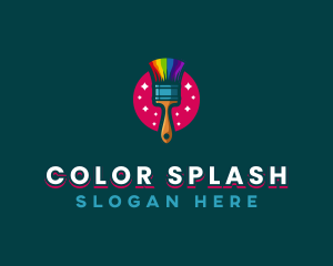 Colorful Art Paintbrush logo design