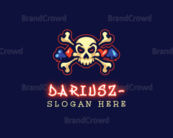 Cross Bone Skull Gambling Logo