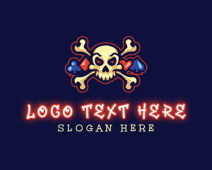 Pirate - Cross Bone Skull Gambling logo design