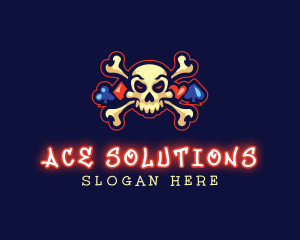 Ace - Cross Bone Skull Gambling logo design