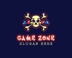 Cross Bone Skull Gambling logo design