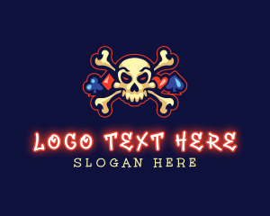 Cross Bone Skull Gambling Logo