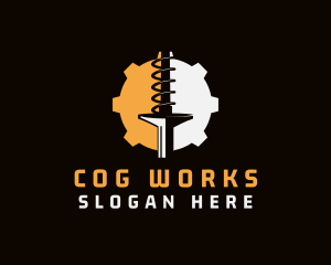 Cog Mechanical Drill logo design