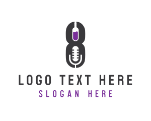 Podcast - Karaoke Bar Number 8 logo design