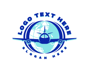 Pilot Hat - Global Flight Airplane logo design