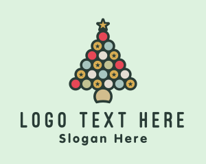 Season - Multicolor Christmas Tree logo design