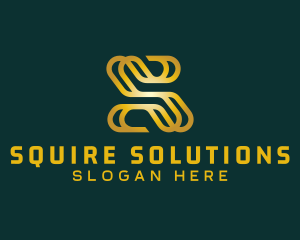 Gold Insurance Letter S logo design