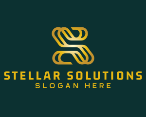 Gold Insurance Letter S logo design