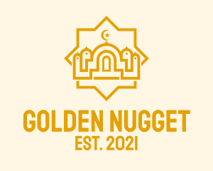 Golden Muslim Mosque  logo design