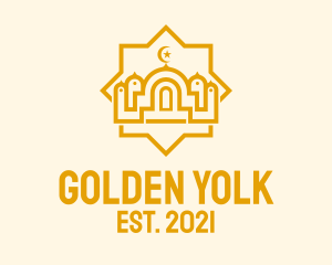 Golden Muslim Mosque  logo design