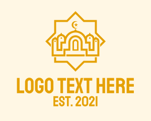 Uae - Golden Muslim Mosque logo design