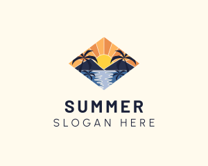 Summer Vacation Beach logo design