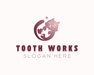 Tooth - Cat Tooth Dentist logo design