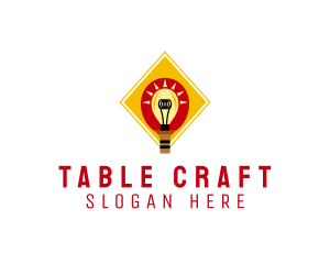 Table - Table Tennis Paddle Light logo design