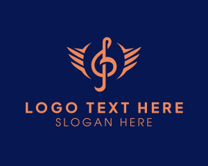 Singer - Clef Wing Music Production logo design