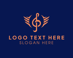 Music - Clef Wing Music Production logo design