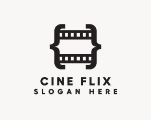 Movie - Filmstrip Bracket Movie logo design