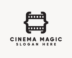 Movie - Filmstrip Bracket Movie logo design