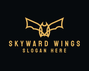 Flying - Golden Flying Bat logo design