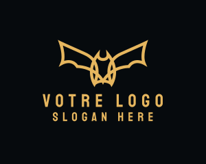 Luxe - Golden Flying Bat logo design