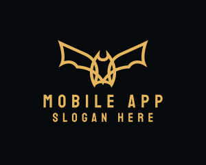 Luxe - Golden Flying Bat logo design