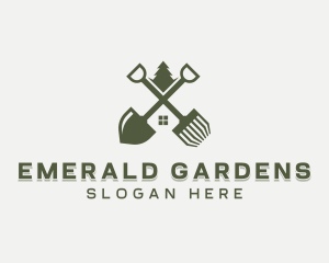 Shovel Rake Landscaping logo design