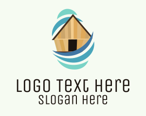 Apartment - Tropical Hut Ocean Villa logo design