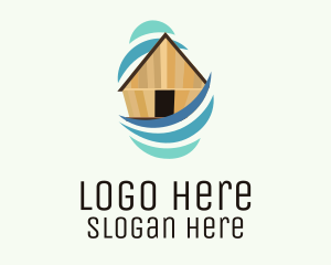 Swoosh - Tropical Hut Ocean Villa logo design