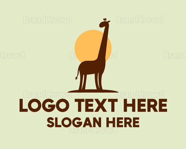 Brown Giraffe Silhouette Logo