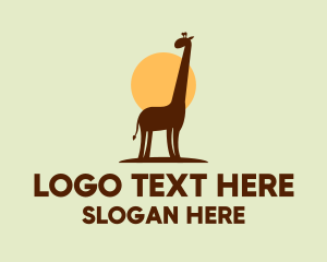 Sahara - Brown Giraffe Silhouette logo design